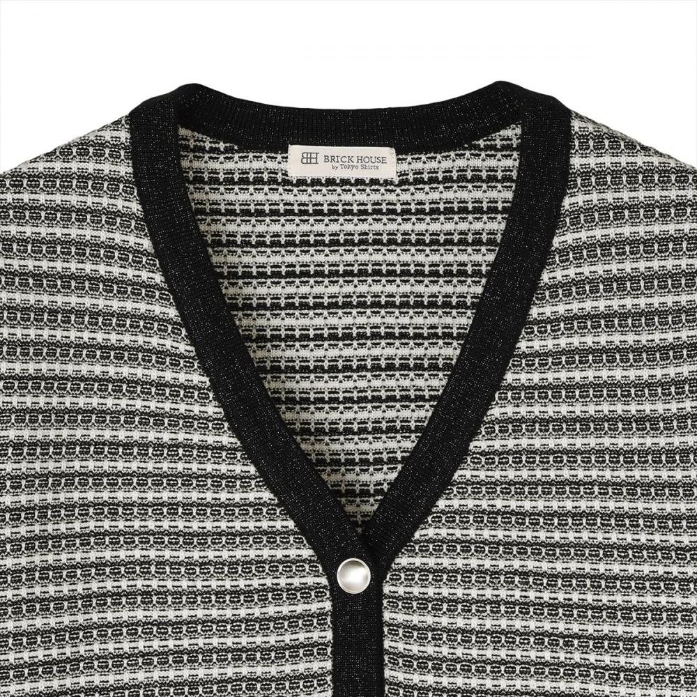 アウター ツイード風 Vネック ジャケット レディース