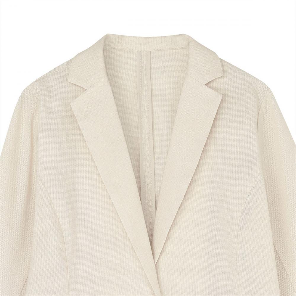 アウター カラミ織 ジャケット 七分袖 レディース