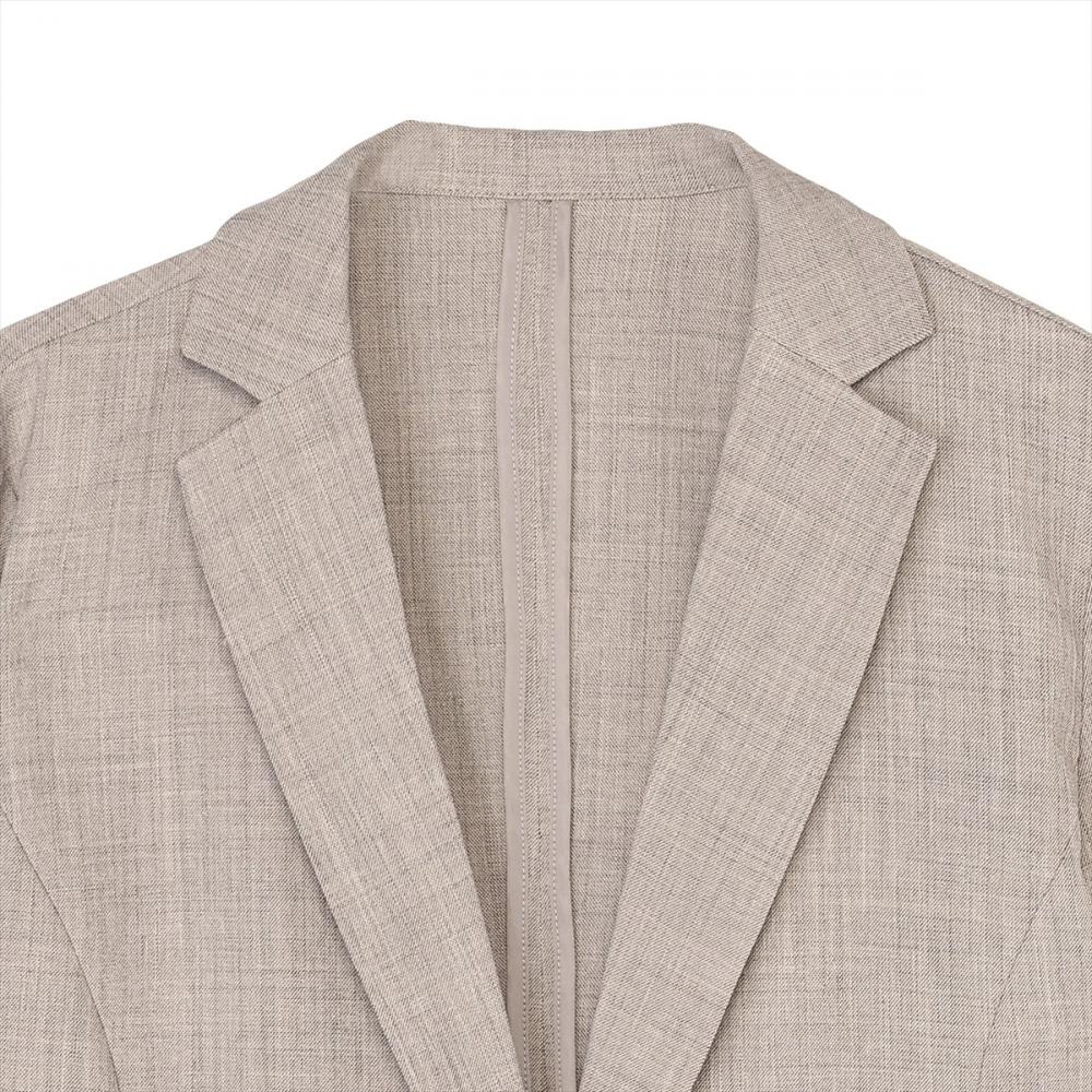 アウター 麻調ジャケット 七分袖 レディース