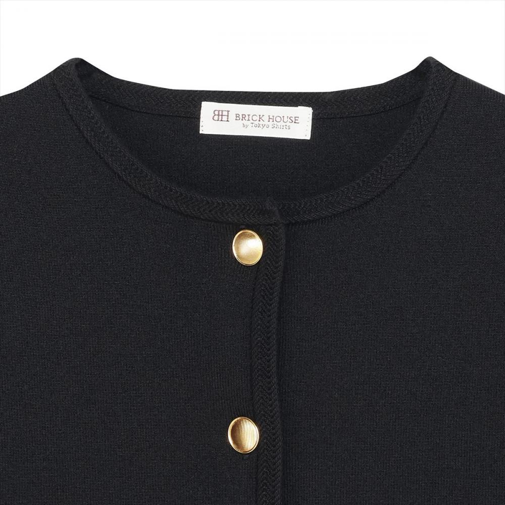 アウター 縁取り ニットジャケット レディース