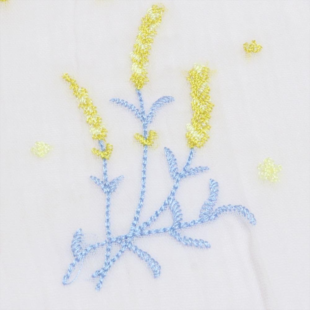 ストール ハーブ柄刺繍 グレー レディース