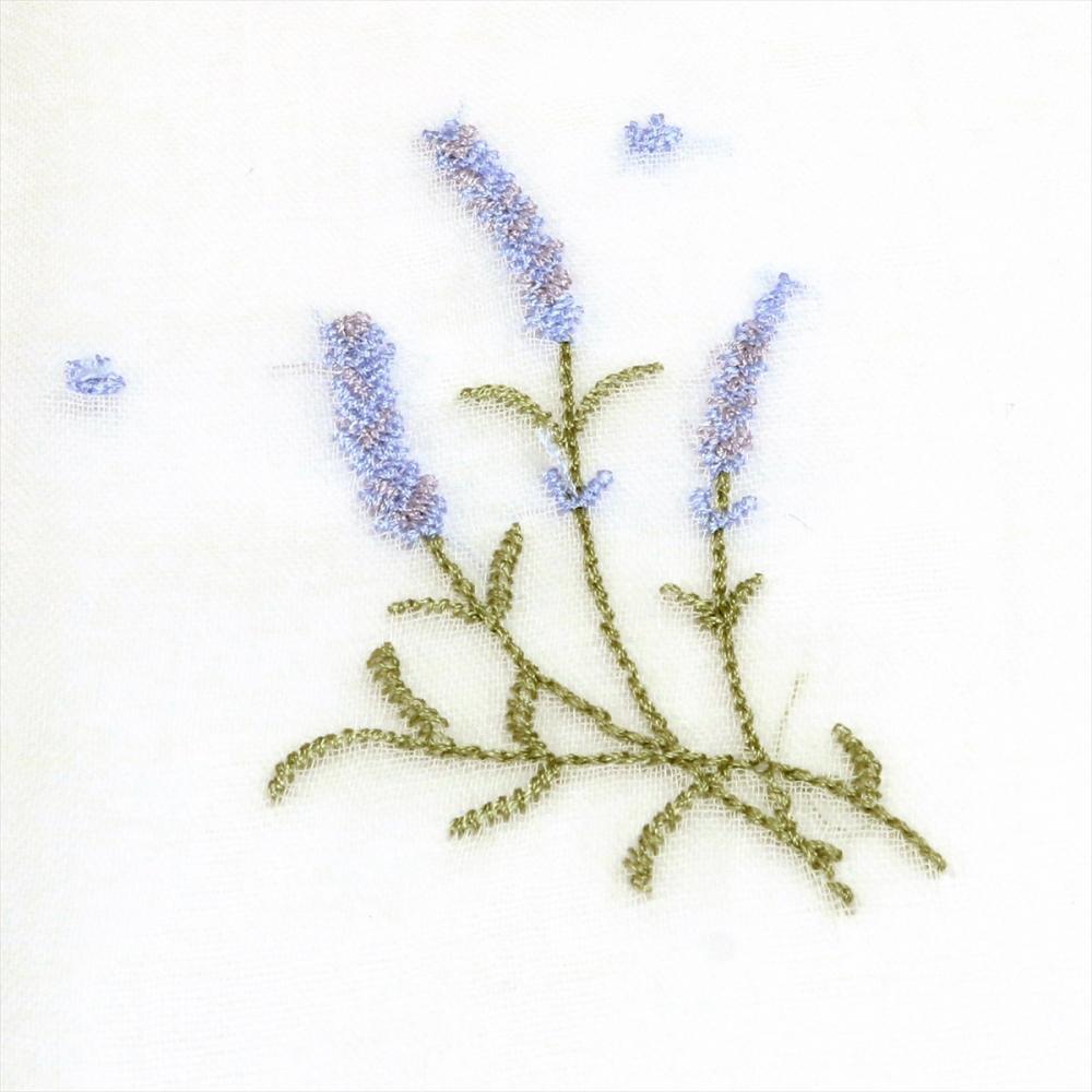 ストール ハーブ柄刺繍 ホワイト レディース