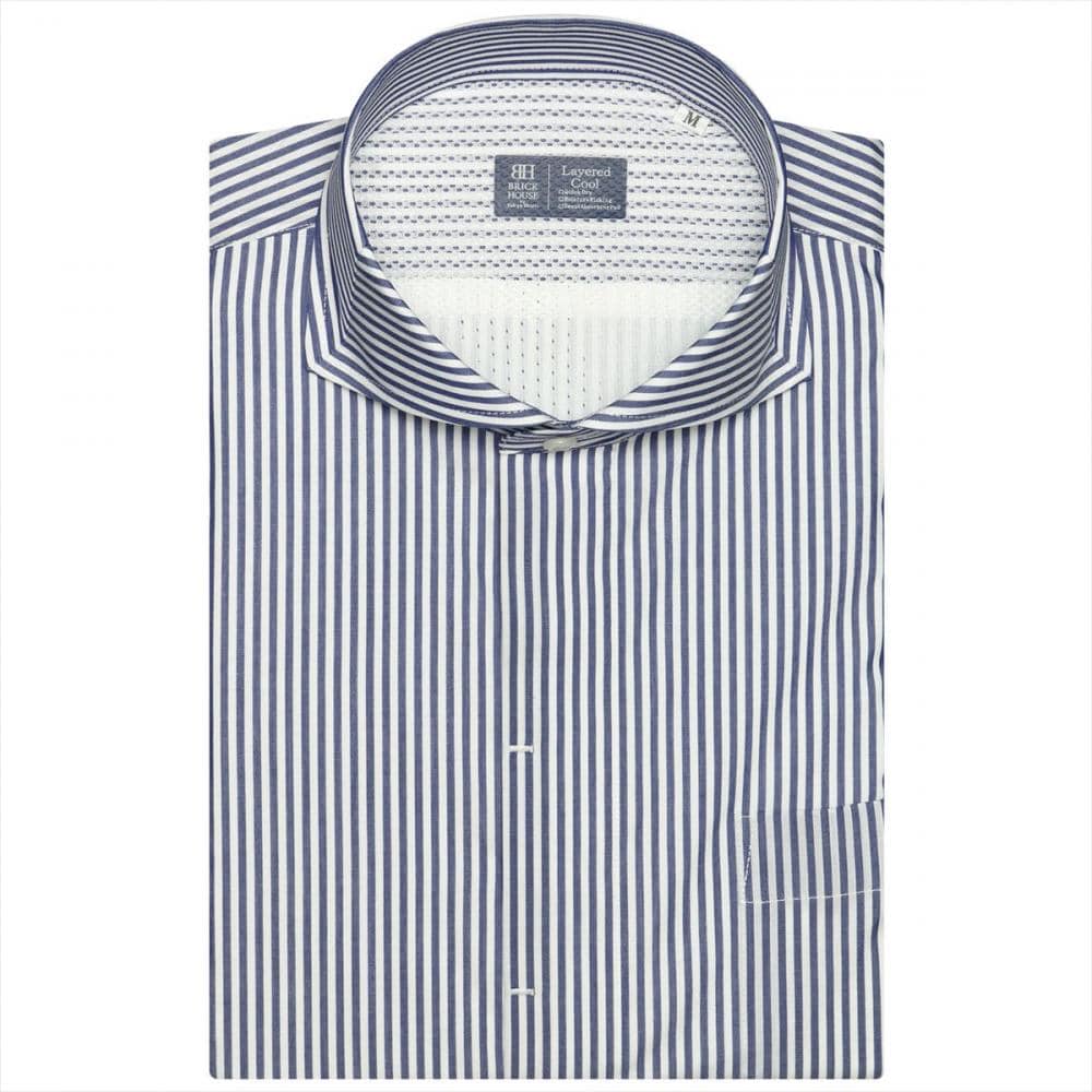 Layered Cool】 ホリゾンタルワイド 半袖 形態安定 ワイシャツ(S ブルー): 東京シャツ公式通販｜ノーアイロン形態安定 ビジネスワイシャツ専門店