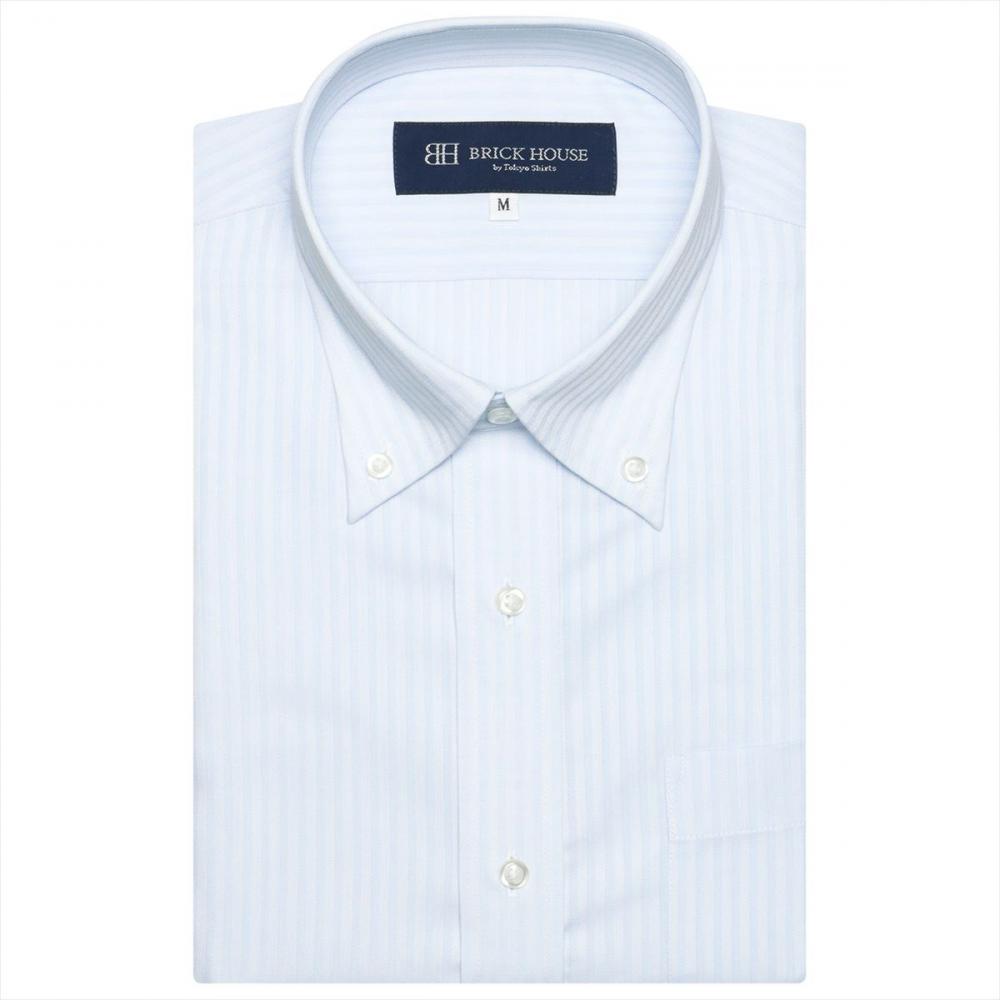 ボタンダウン 半袖 形態安定 ワイシャツ(S ブルー): 東京シャツ公式通販｜ノーアイロン形態安定ビジネスワイシャツ専門店