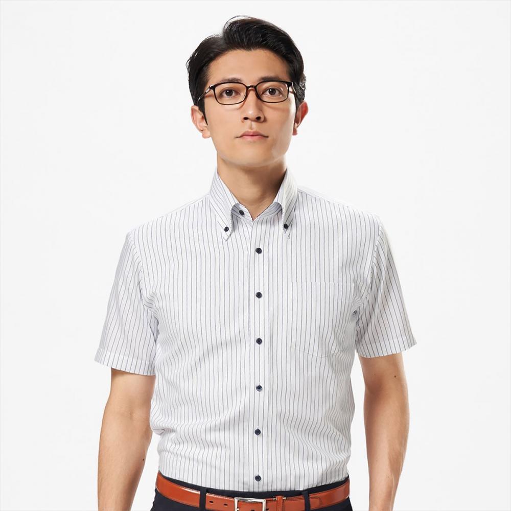 【Layered Cool】 ボタンダウン 半袖 形態安定 ワイシャツ