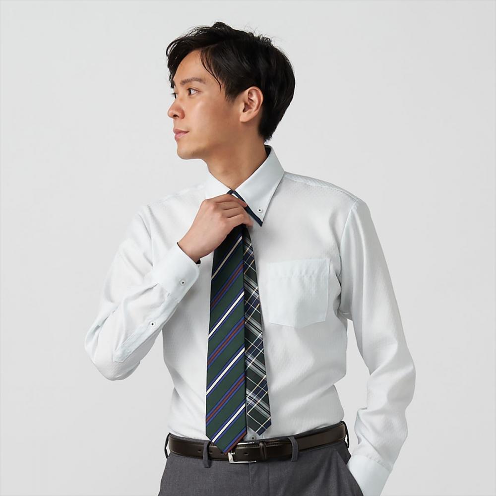 超形態安定】 ボタンダウン 長袖 形態安定 ワイシャツ 綿100%(S37-80 グリーン): 東京シャツ公式通販｜ノーアイロン形態安定 ビジネスワイシャツ専門店