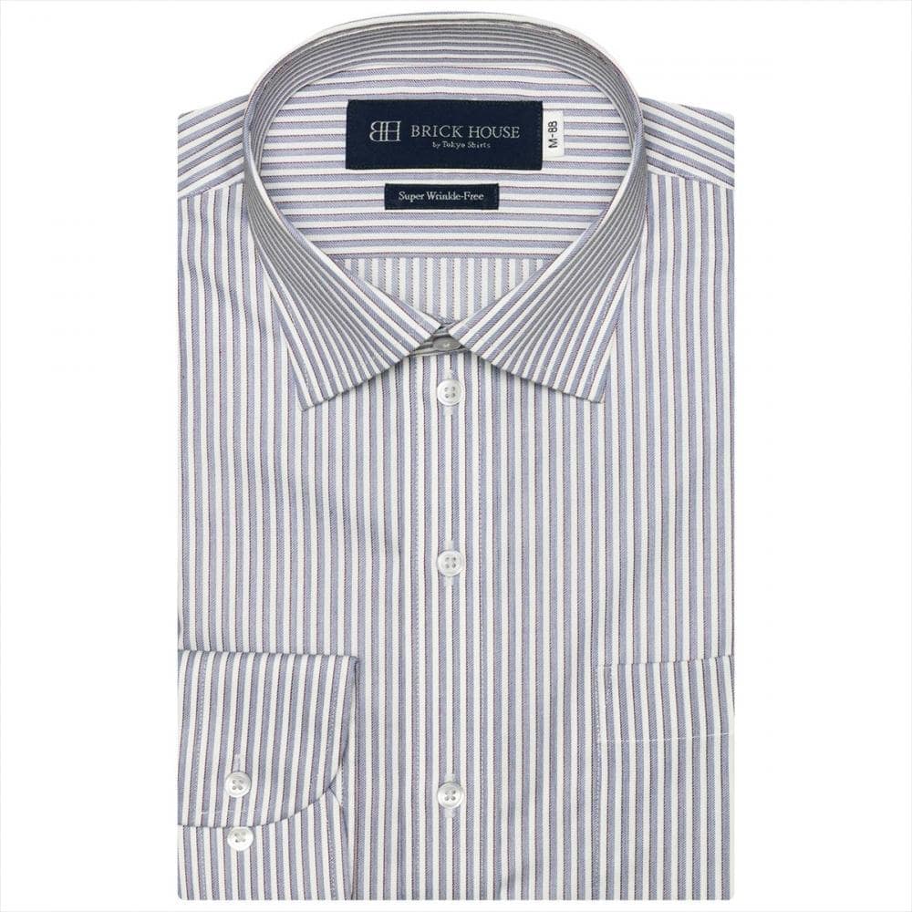 水色サックス長袖ダイヤ柄シャツ | brandfire.ba