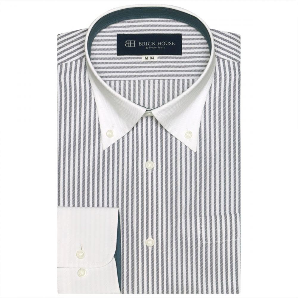 【使用素材 CARAT(R)】 ボタンダウン 長袖 形態安定 ワイシャツ