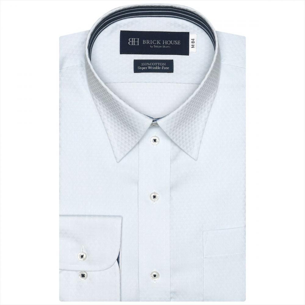 【超形態安定】 レギュラー 長袖 形態安定 ワイシャツ 綿100%