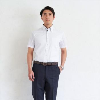 Layered Cool】 ボタンダウン 半袖 形態安定 ワイシャツ(S Layered Cool】 ボタンダウン 半袖 形態安定 ワイシャツ(S