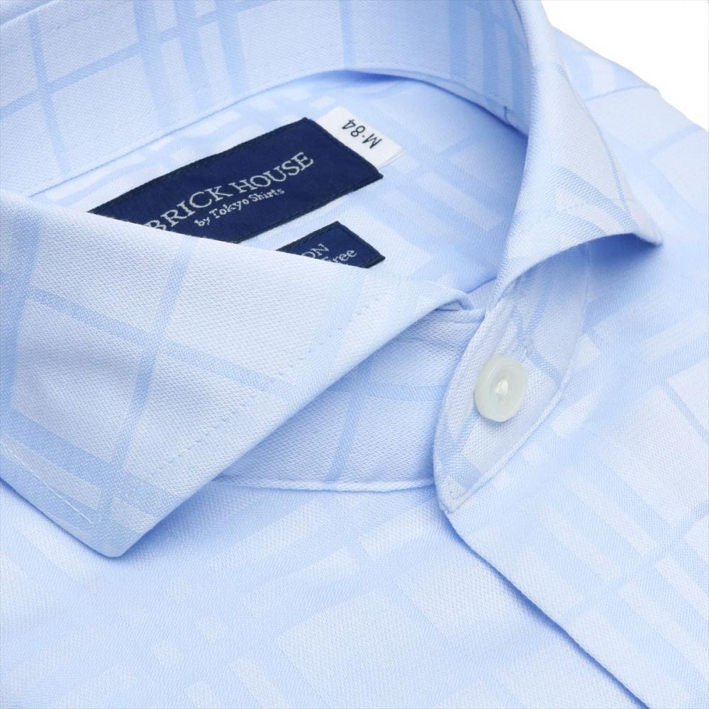 【超形態安定】 プレミアム ホリゾンタルワイド 長袖 形態安定 ワイシャツ 綿100%