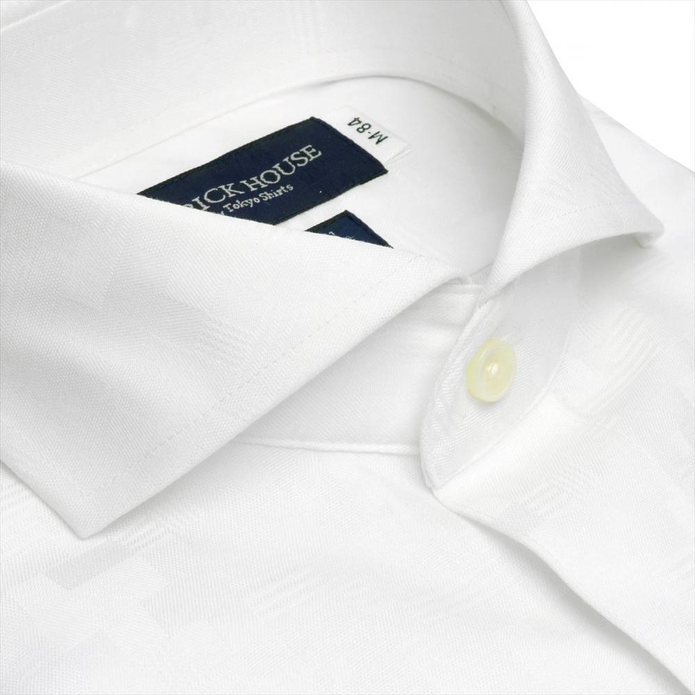 【超形態安定】 プレミアム ホリゾンタルワイド 長袖 形態安定 ワイシャツ 綿100%