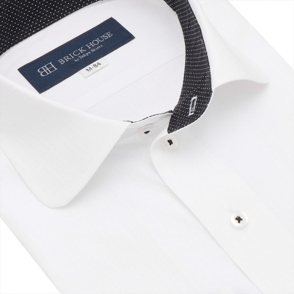 【透け防止】 ラウンド 長袖 形態安定 ワイシャツ