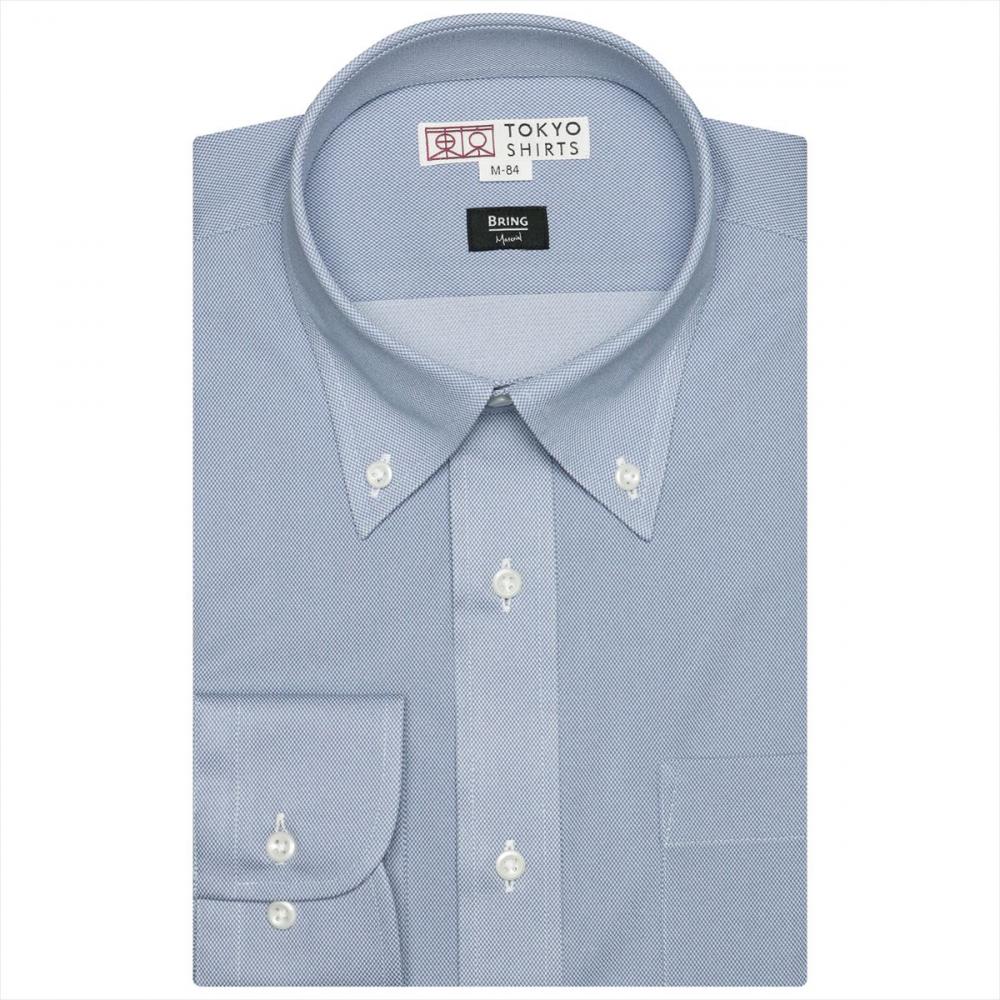 【BRING Material (TM)】 ボタンダウン 長袖 形態安定 ニットシャツ