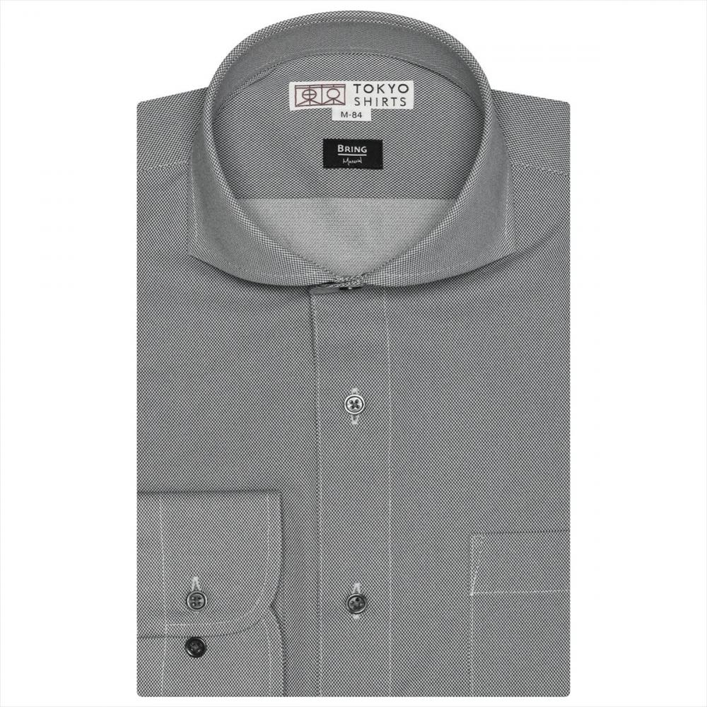 【BRING Material (TM)】 ホリゾンタルワイド 長袖 形態安定 ニットシャツ