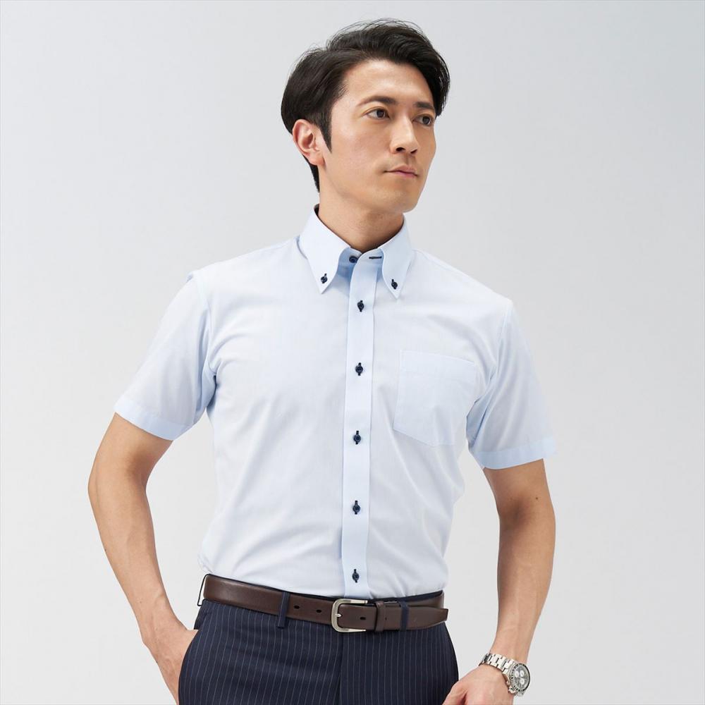 【通販限定イベント】ボタンダウン 半袖 形態安定 ワイシャツ