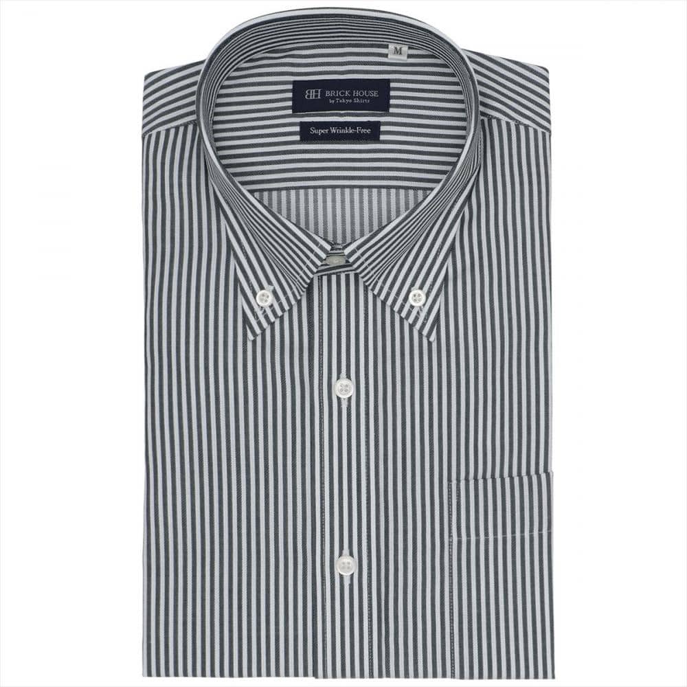 【超形態安定】 ボタンダウン 半袖 形態安定 ワイシャツ