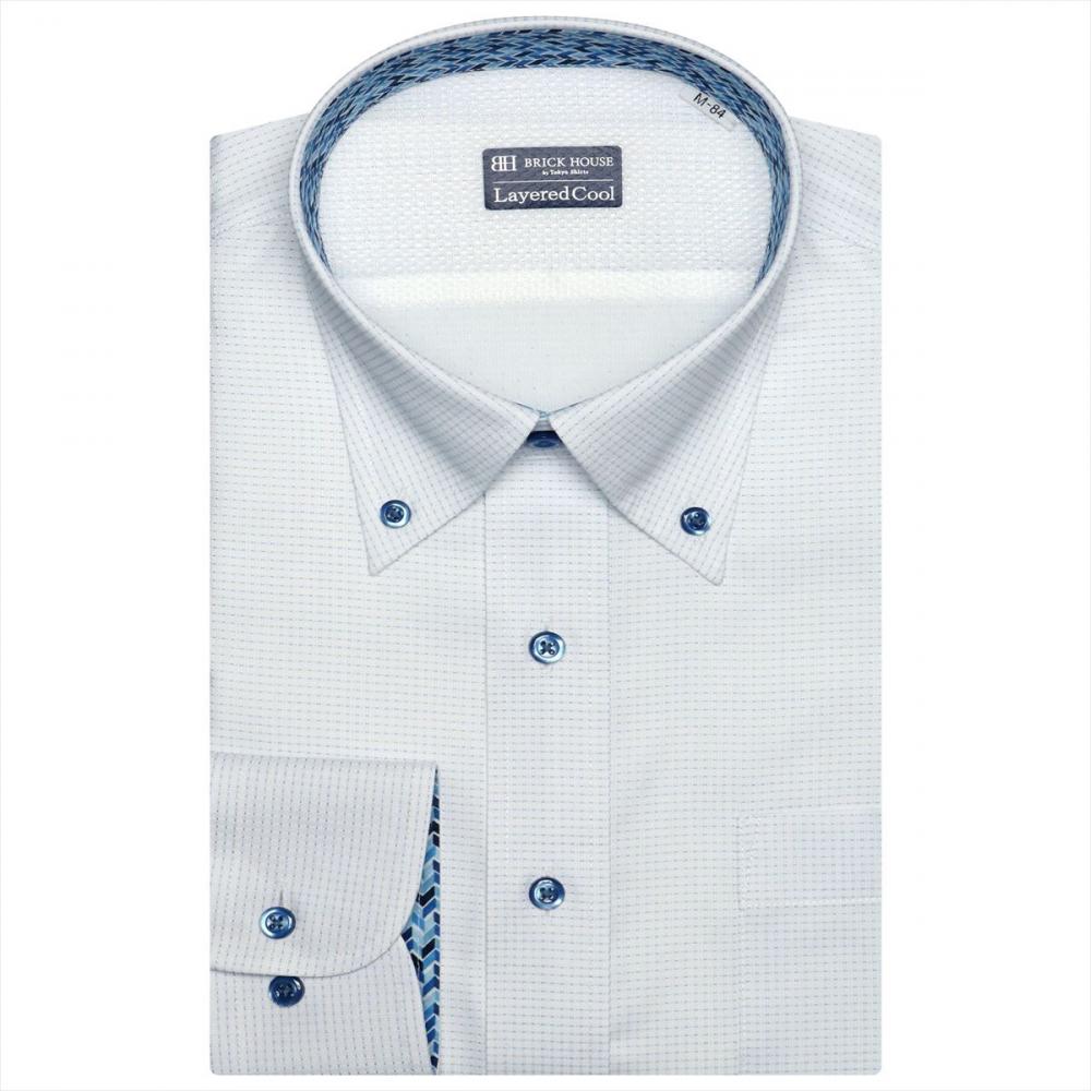 【通販限定イベント】【Layered Cool】 ボタンダウン 長袖 形態安定 ワイシャツ