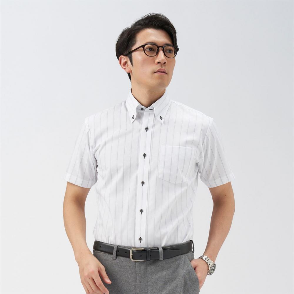 【通販限定イベント】ボタンダウン 半袖 形態安定 ワイシャツ