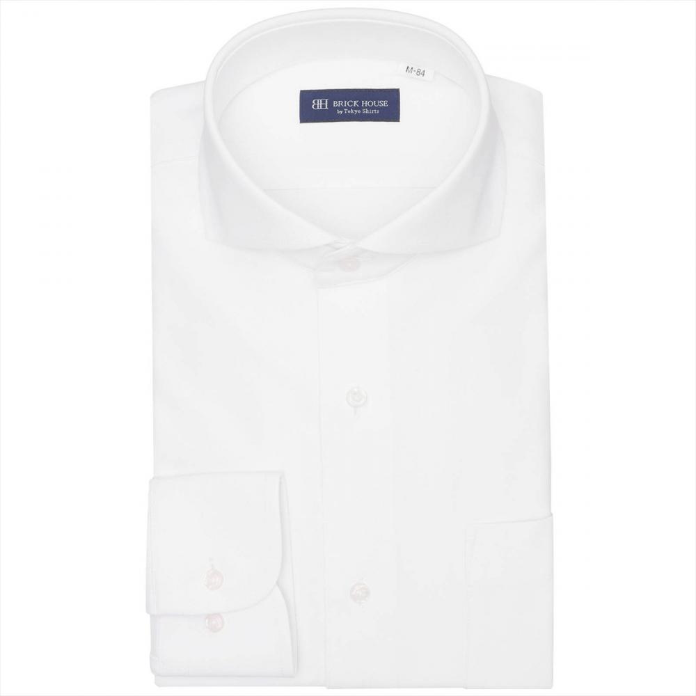 ホリゾンタルワイド 長袖 形態安定 ニットシャツ ストレッチ ワイシャツ