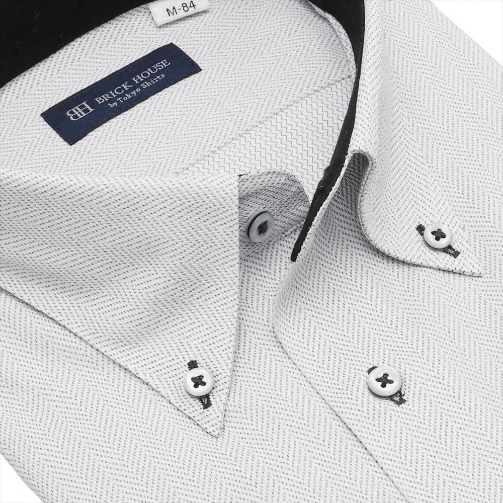 ボタンダウン 長袖 形態安定 ワイシャツ ニットシャツ ストレッチ