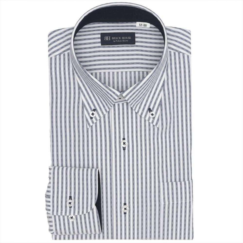 【COFREX】 ボタンダウン 長袖 形態安定 ワイシャツ 大きいサイズ