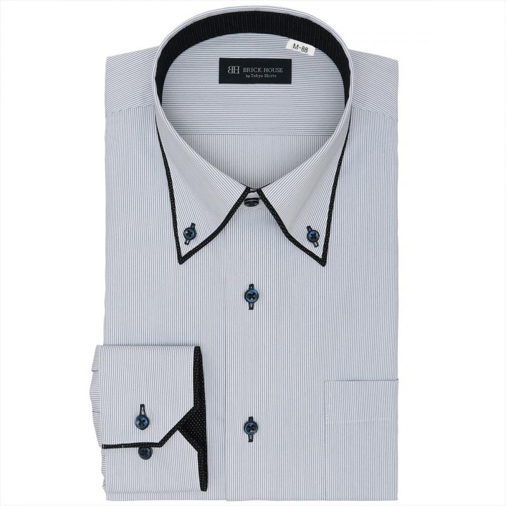 【透け防止】 ボタンダウン 長袖 形態安定 ワイシャツ 大きいサイズ