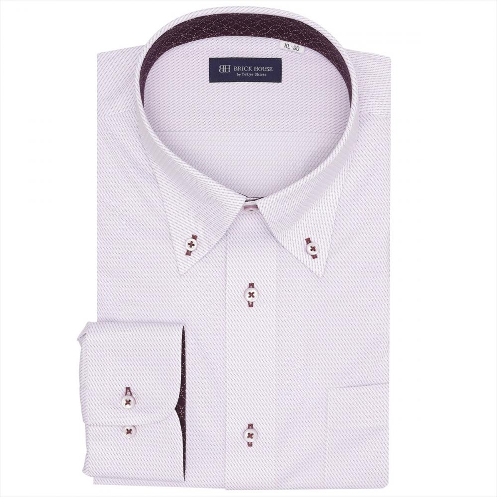ボタンダウン 長袖 形態安定 ワイシャツ ニットシャツ ストレッチ 大きいサイズ