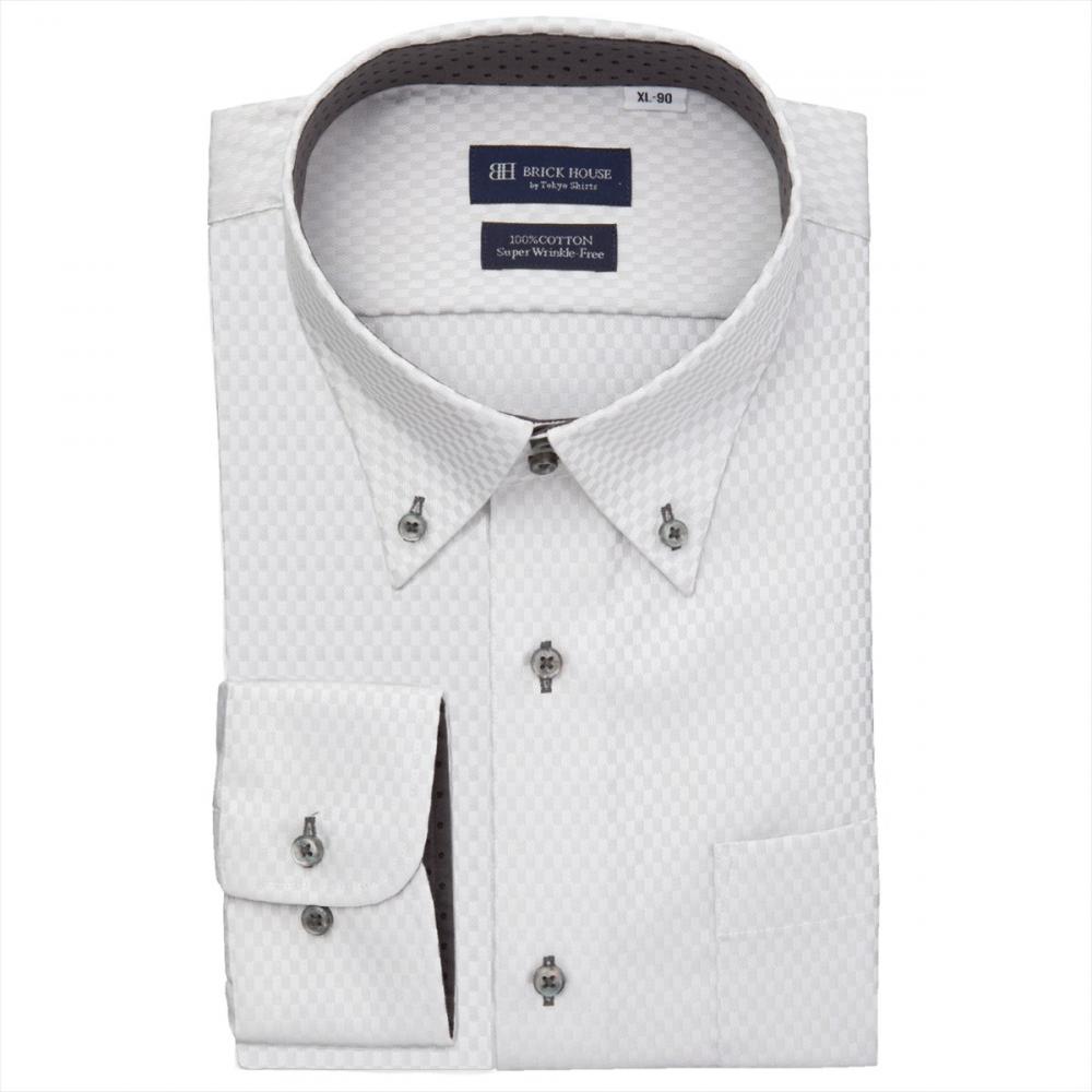 【超形態安定】 ボットーニ 長袖 形態安定 綿100% ワイシャツ 大きいサイズ