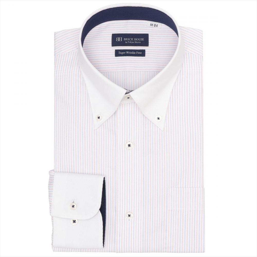 【超形態安定】 ボタンダウン 長袖 形態安定 ワイシャツ