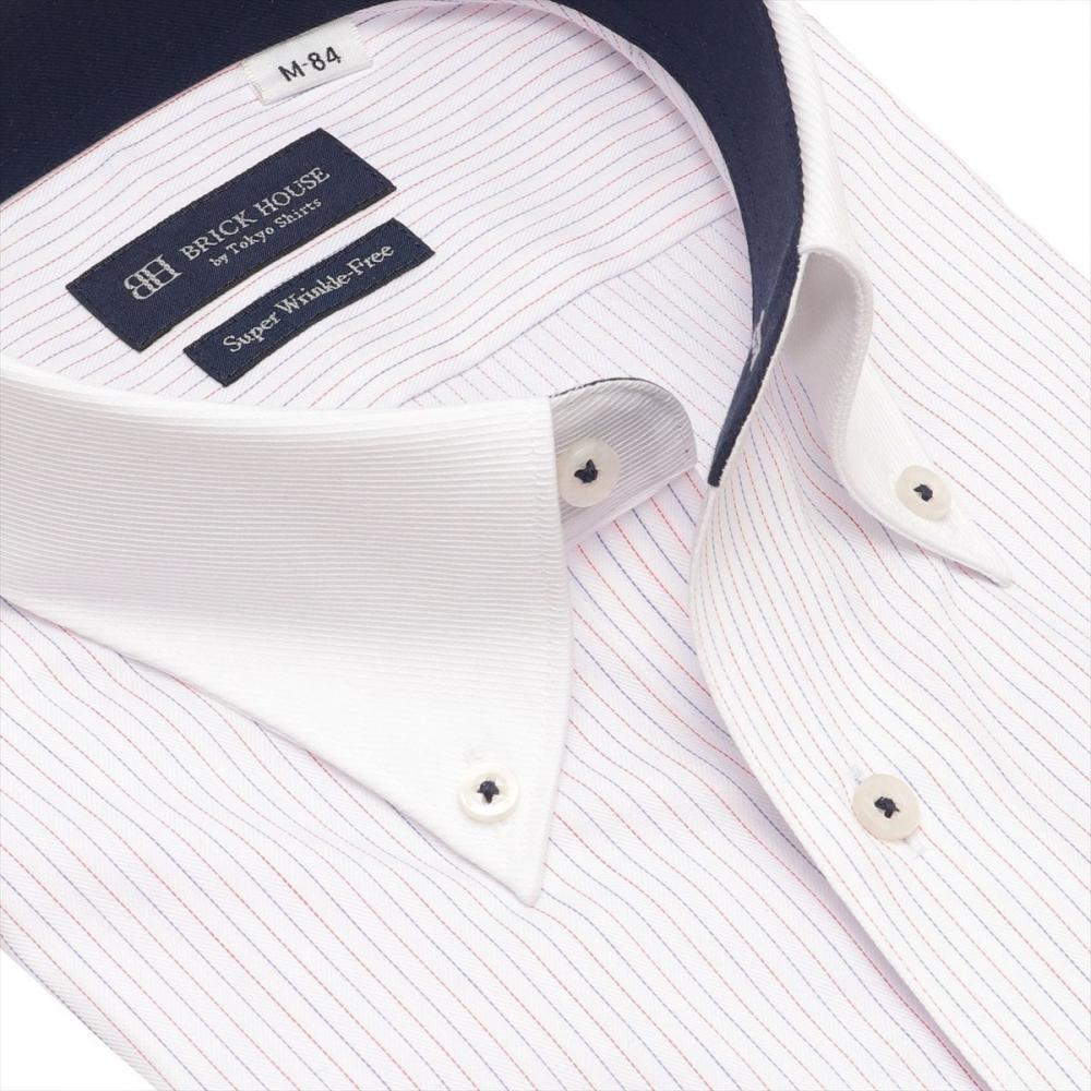 【超形態安定】 ボタンダウン 長袖 形態安定 ワイシャツ