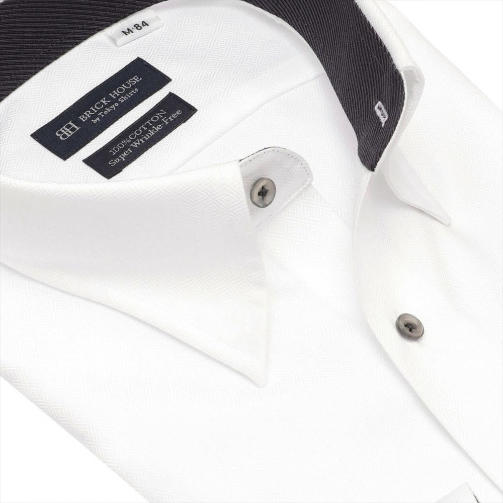 【超形態安定】 スナップダウン 長袖 形態安定 綿100% ワイシャツ