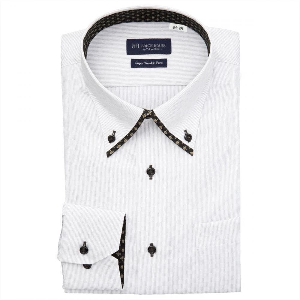 【超形態安定】 ボタンダウン 長袖 形態安定 ワイシャツ 大きいサイズ