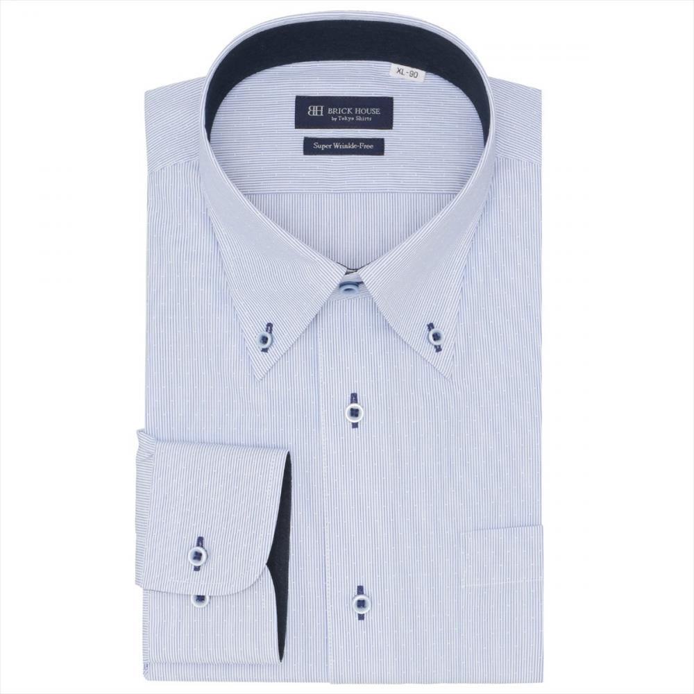 【超形態安定】 ボタンダウン 長袖 形態安定 ワイシャツ 大きいサイズ