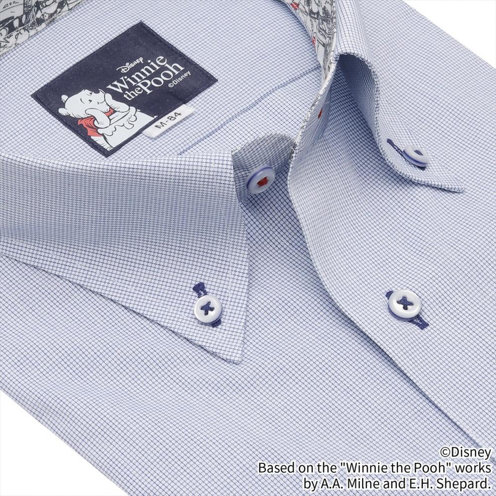 【くまのプーさん】 ボタンダウン 長袖 形態安定 ワイシャツ