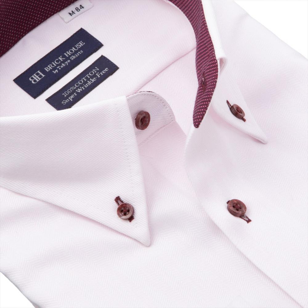 【超形態安定】 ボタンダウン 長袖 形態安定 綿100% ワイシャツ