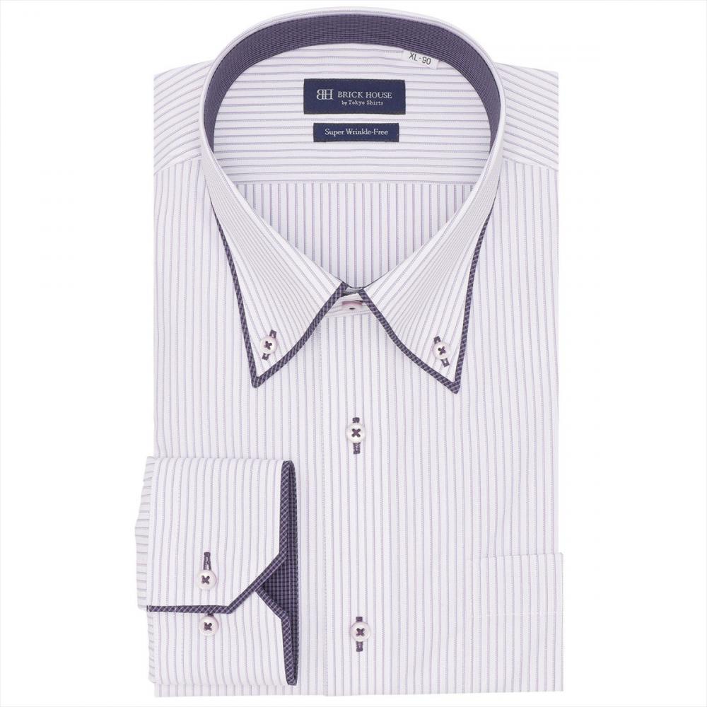 【超形態安定】 ボタンダウン 長袖 形態安定 ワイシャツ 大きいサイズ