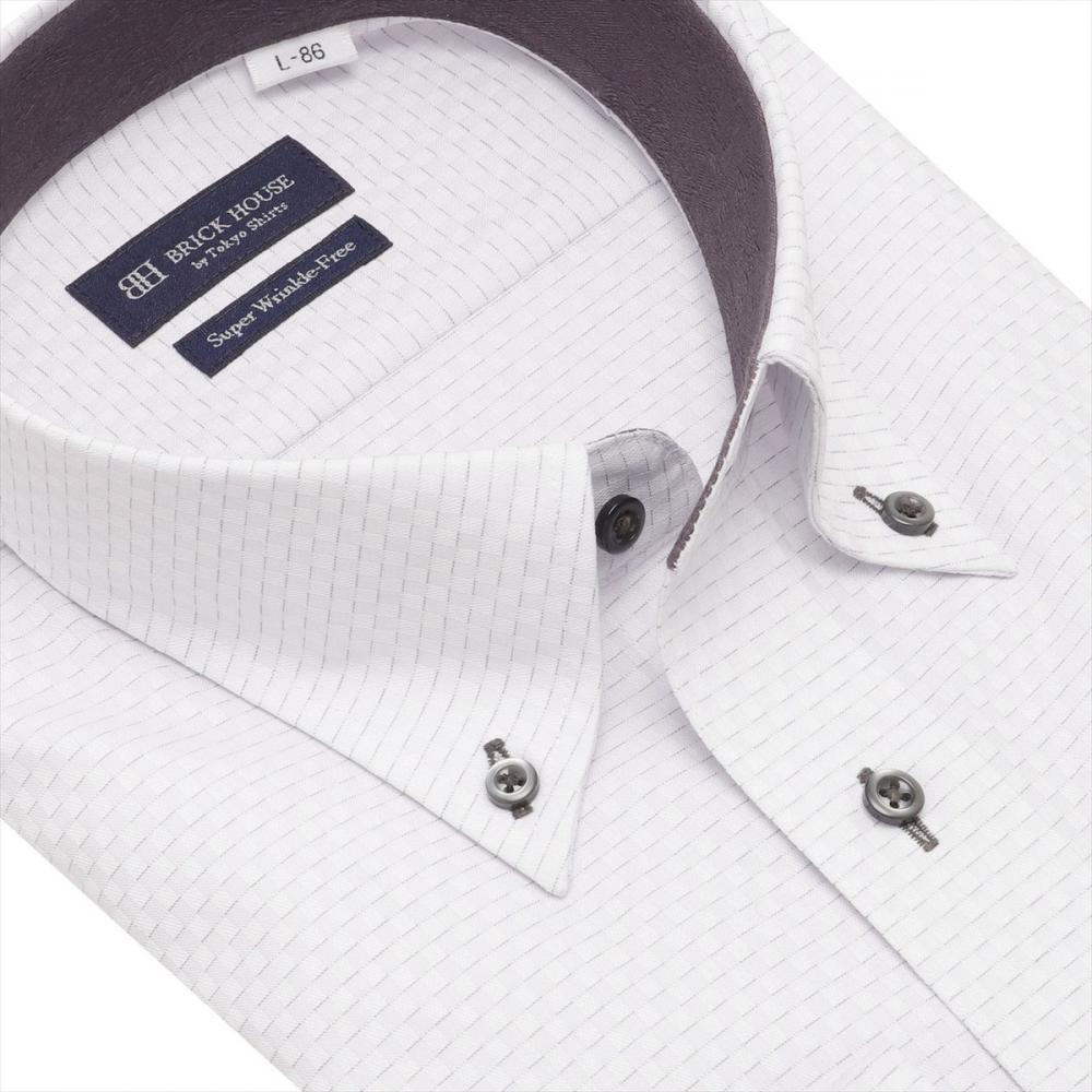【超形態安定】 ボタンダウン 長袖 形態安定 ワイシャツ