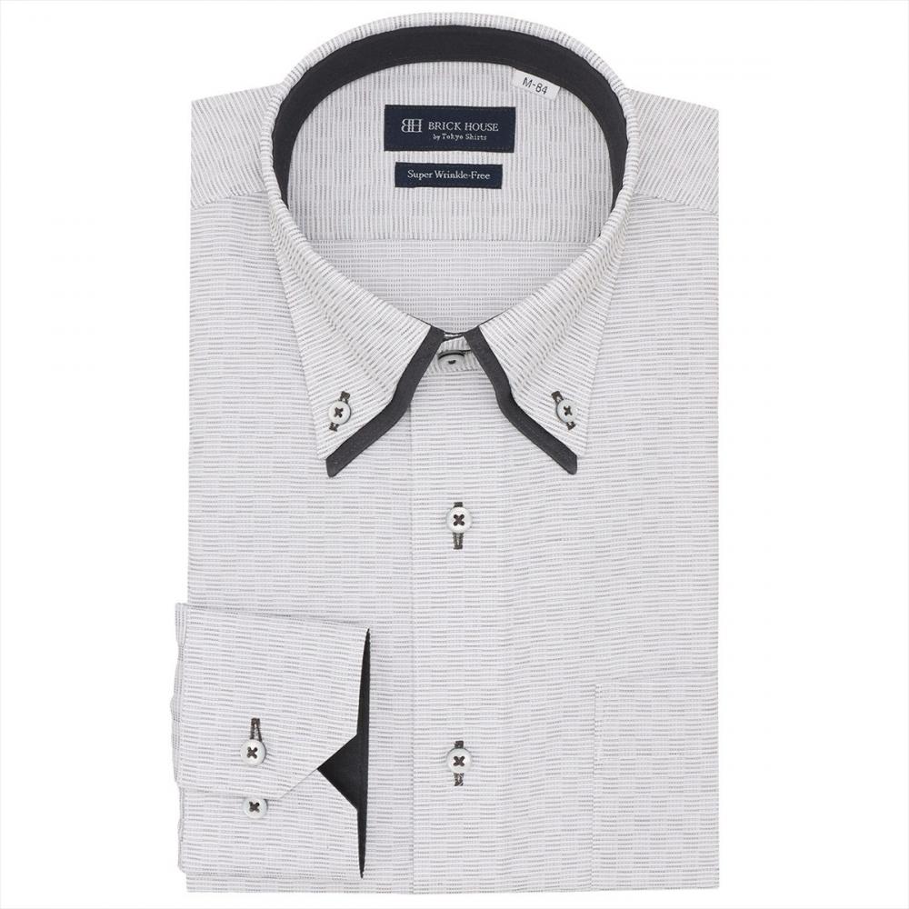 【超形態安定】 ボタンダウン 長袖 形態安定 ワイシャツ