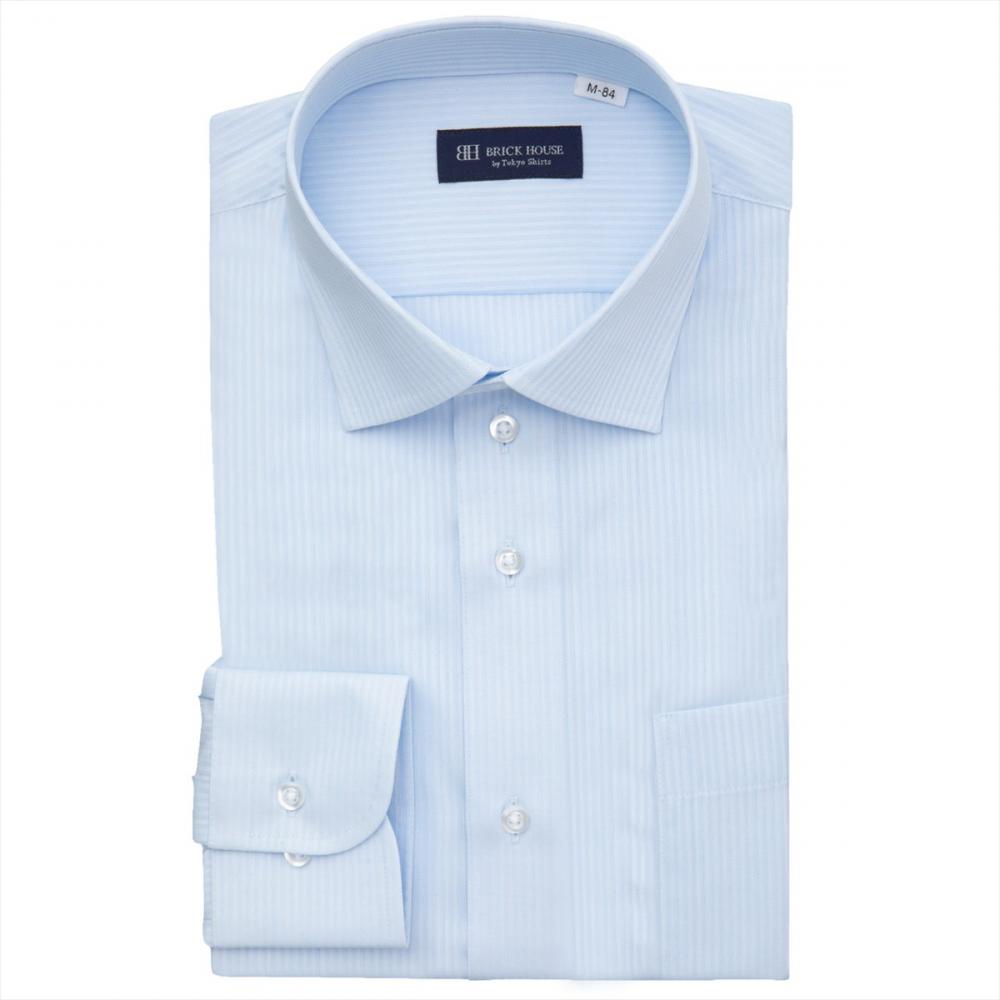 【吸水速乾】 ワイド 長袖 形態安定 ワイシャツ