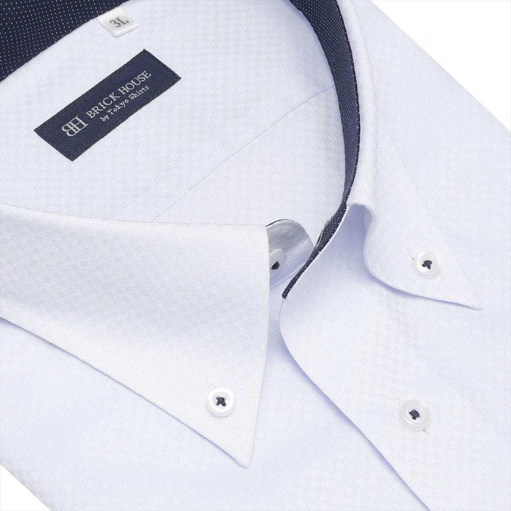 【吸水速乾】 ボタンダウン 半袖 形態安定 ワイシャツ 大きいサイズ