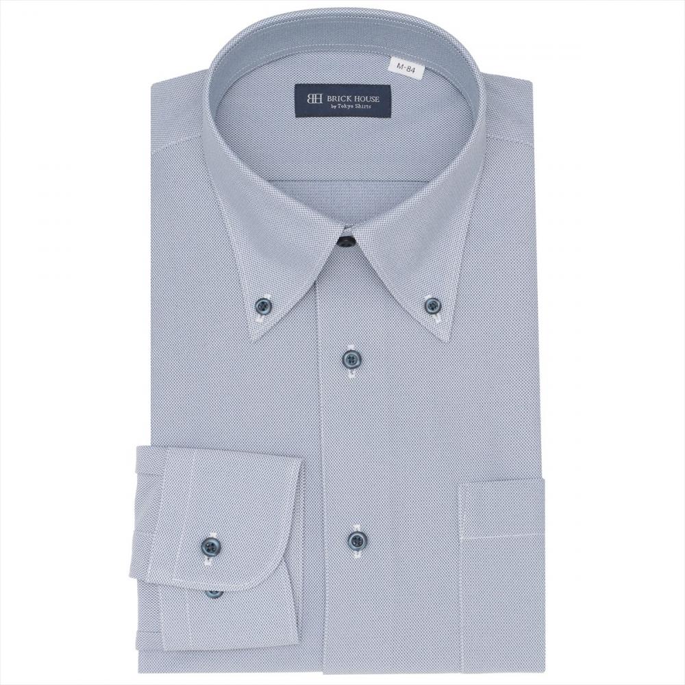 ボタンダウン 長袖 形態安定 ワイシャツ ニットシャツ ストレッチ