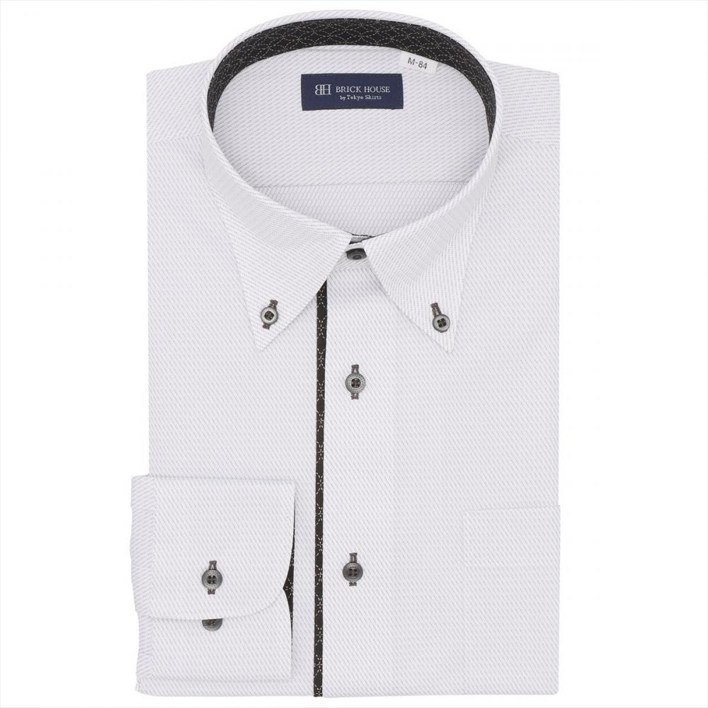 ボタンダウン 長袖 形態安定 ワイシャツ ニットシャツ ストレッチ
