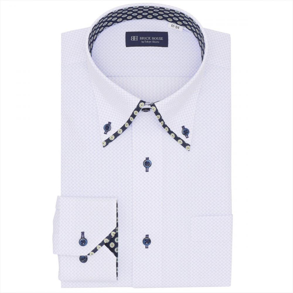 ボタンダウン 長袖 形態安定 ワイシャツ ニットシャツ ストレッチ