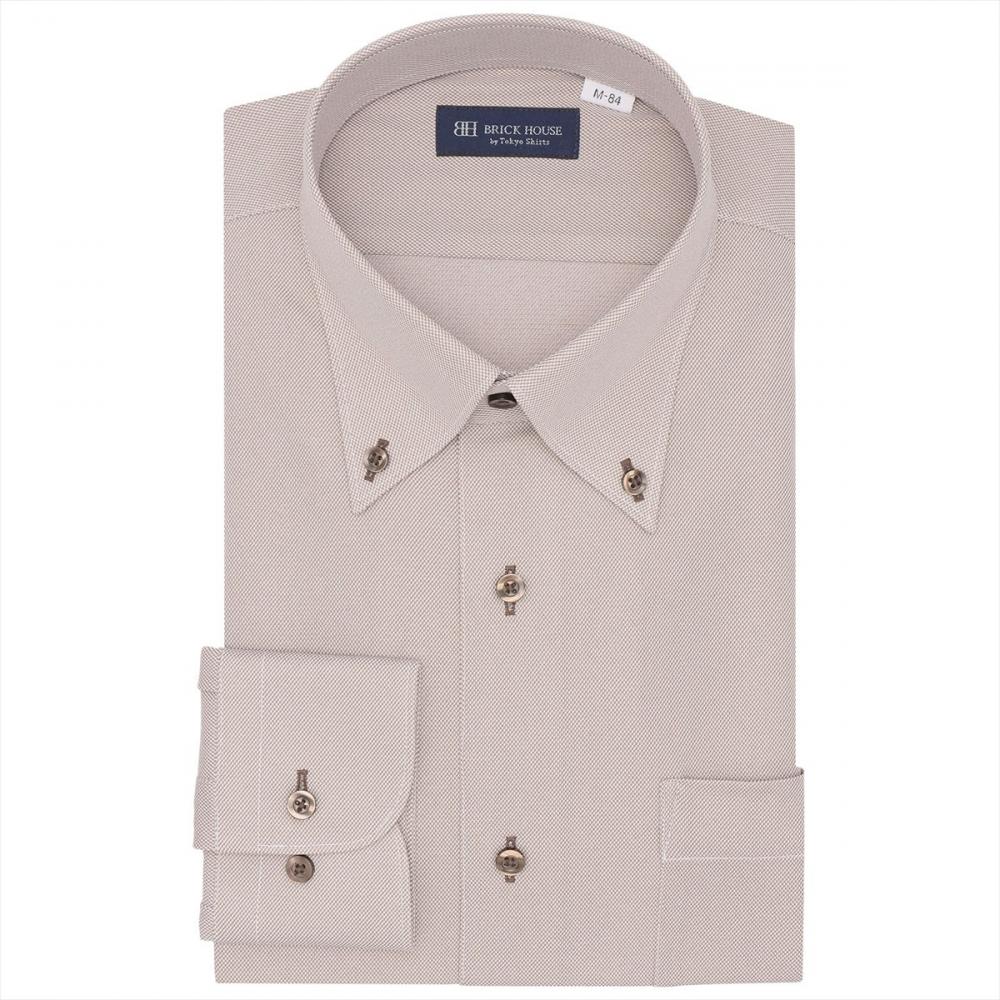 ボタンダウン 長袖 形態安定 ワイシャツ ニットシャツ ストレッチ