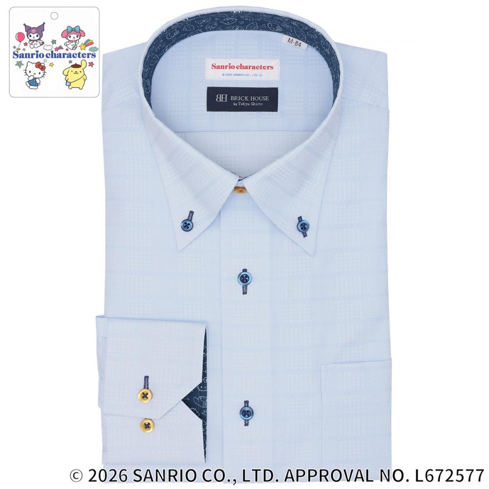 【サンリオキャラクターズ×TOKYO SHIRTS】 ボタンダウン 長袖 形態安定 ワイシャツ