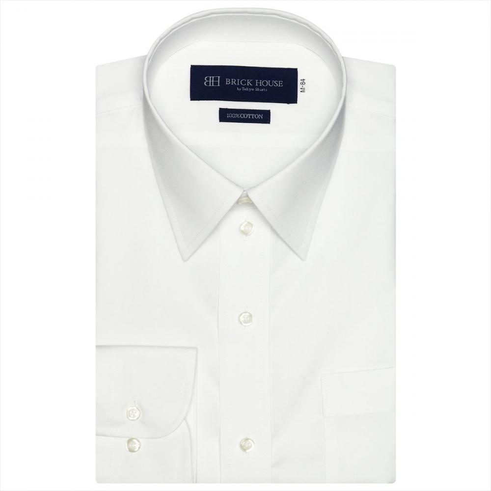 レギュラー 長袖 形態安定 ワイシャツ 綿100%