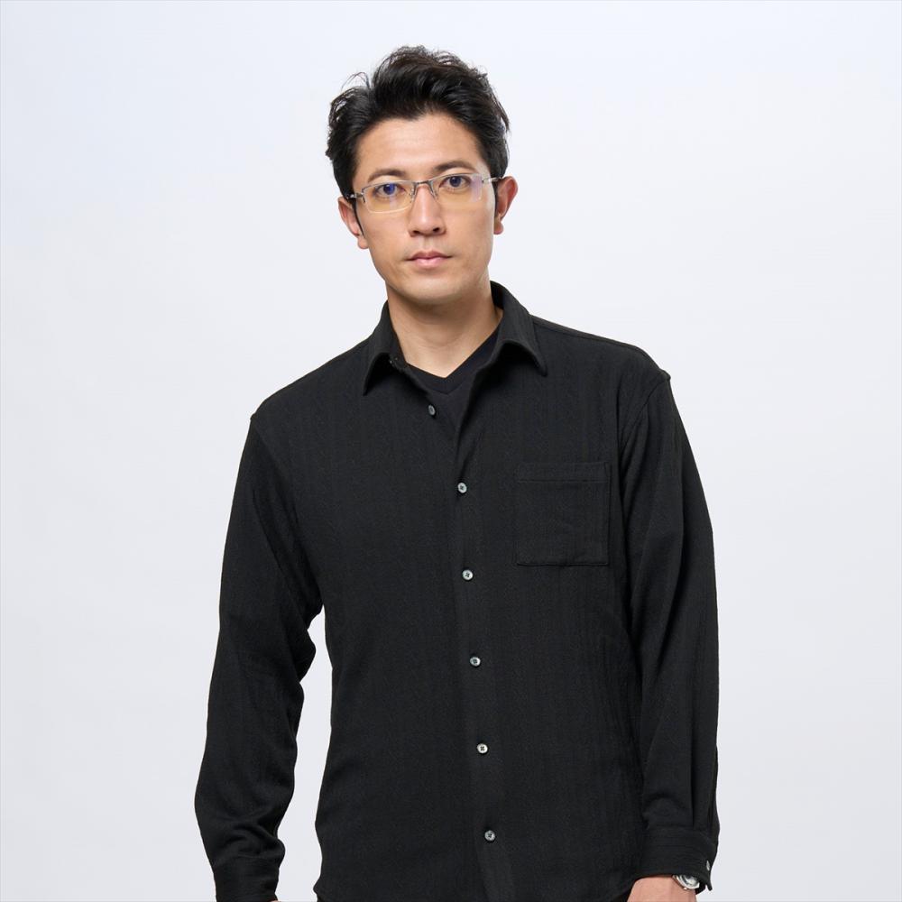 ニットジャカード カジュアルシャツ レギュラー 長袖 メンズ