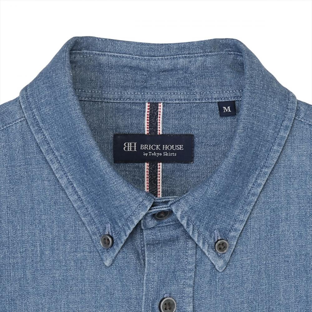 カジュアルシャツ デニムシャツ ボタンダウン 長袖 メンズ