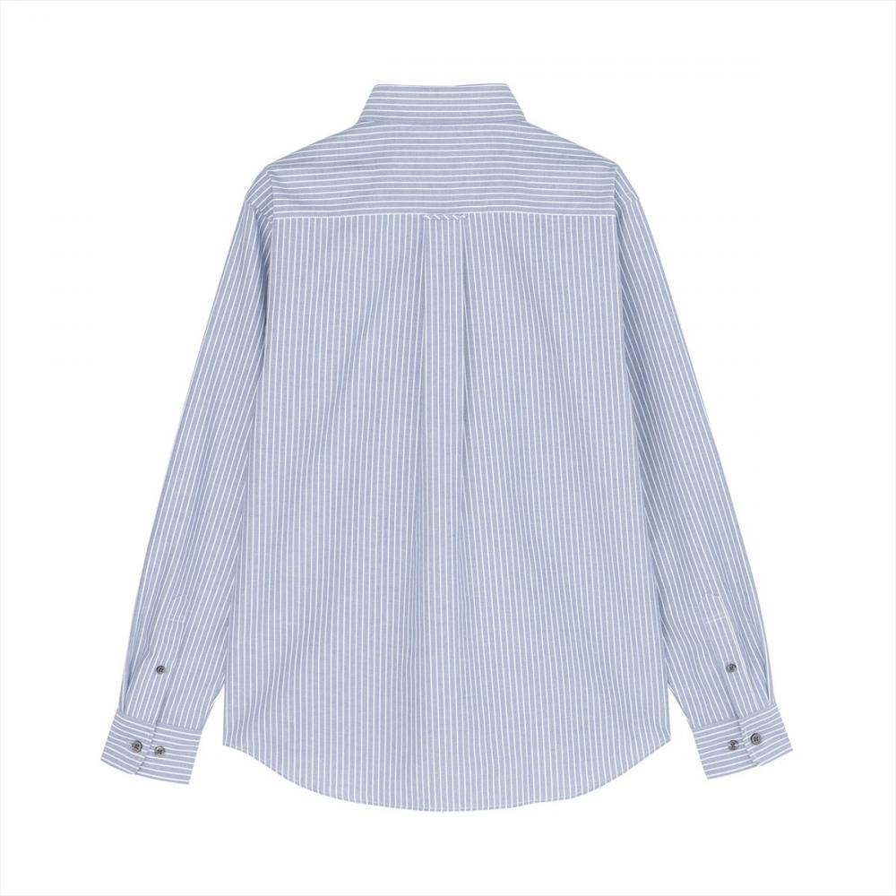 カジュアルシャツ フレンチブルドッグ刺繍 オックスフォードシャツ ボタンダウン 長袖 メンズ